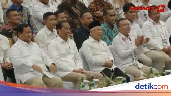 Saling Puji Prabowo dan Jokowi di Malam Penutupan Rapimnas Gerindra